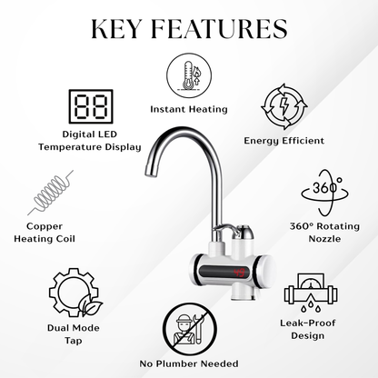 Electric Water Heater Instant Hot Faucet Kitchen Electric Tap